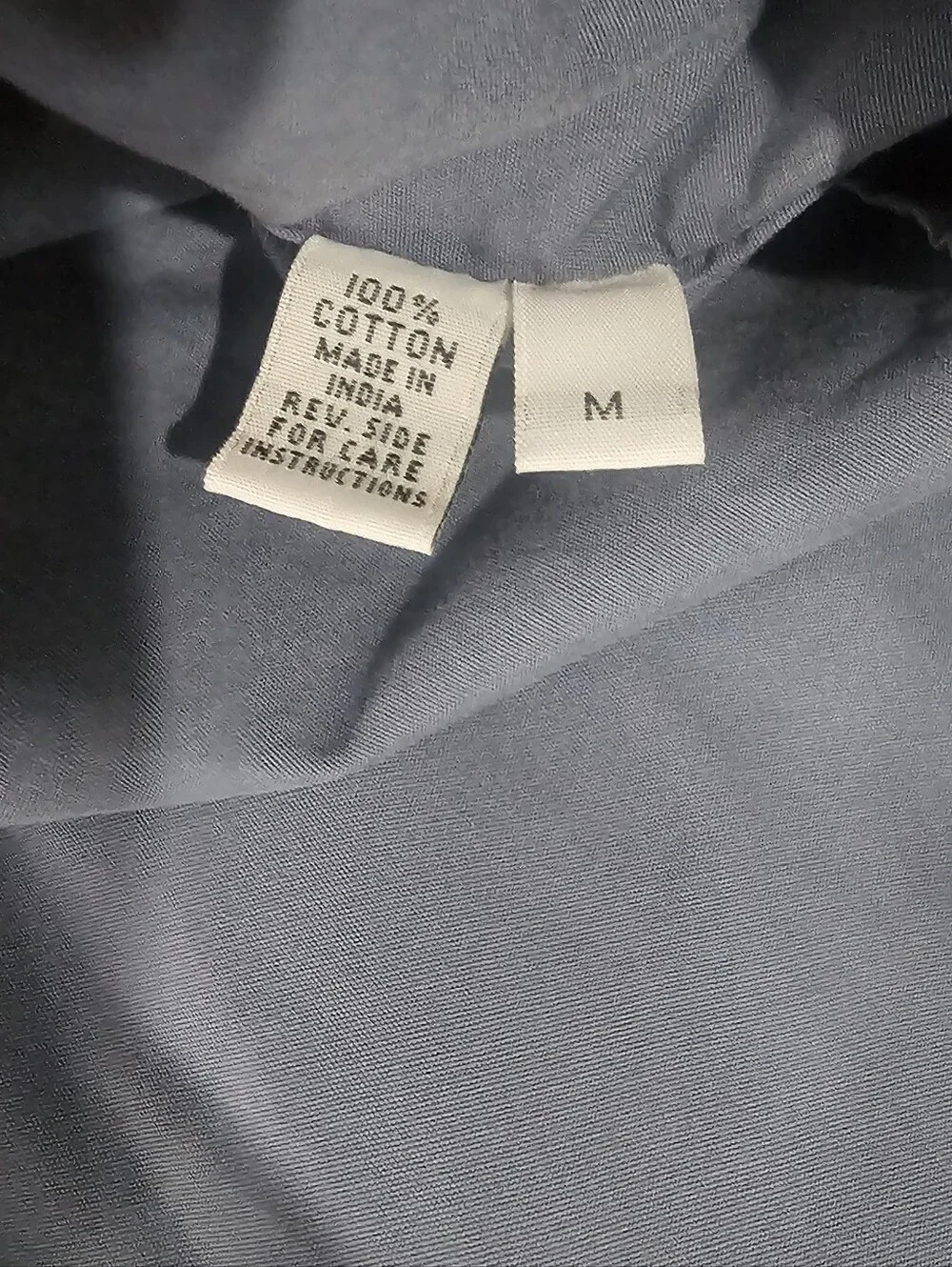 Save Khaki Blue Grey Mens Long Sleeve Button Down 100% Cotton Egypt Made Medium - Picture 5 of 6